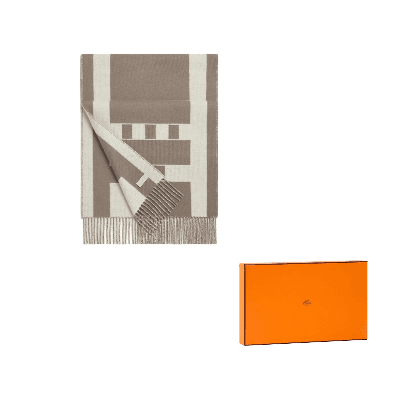 HERMES Cashmere Knit Beige/Dark Umber Beige/Dark Umber