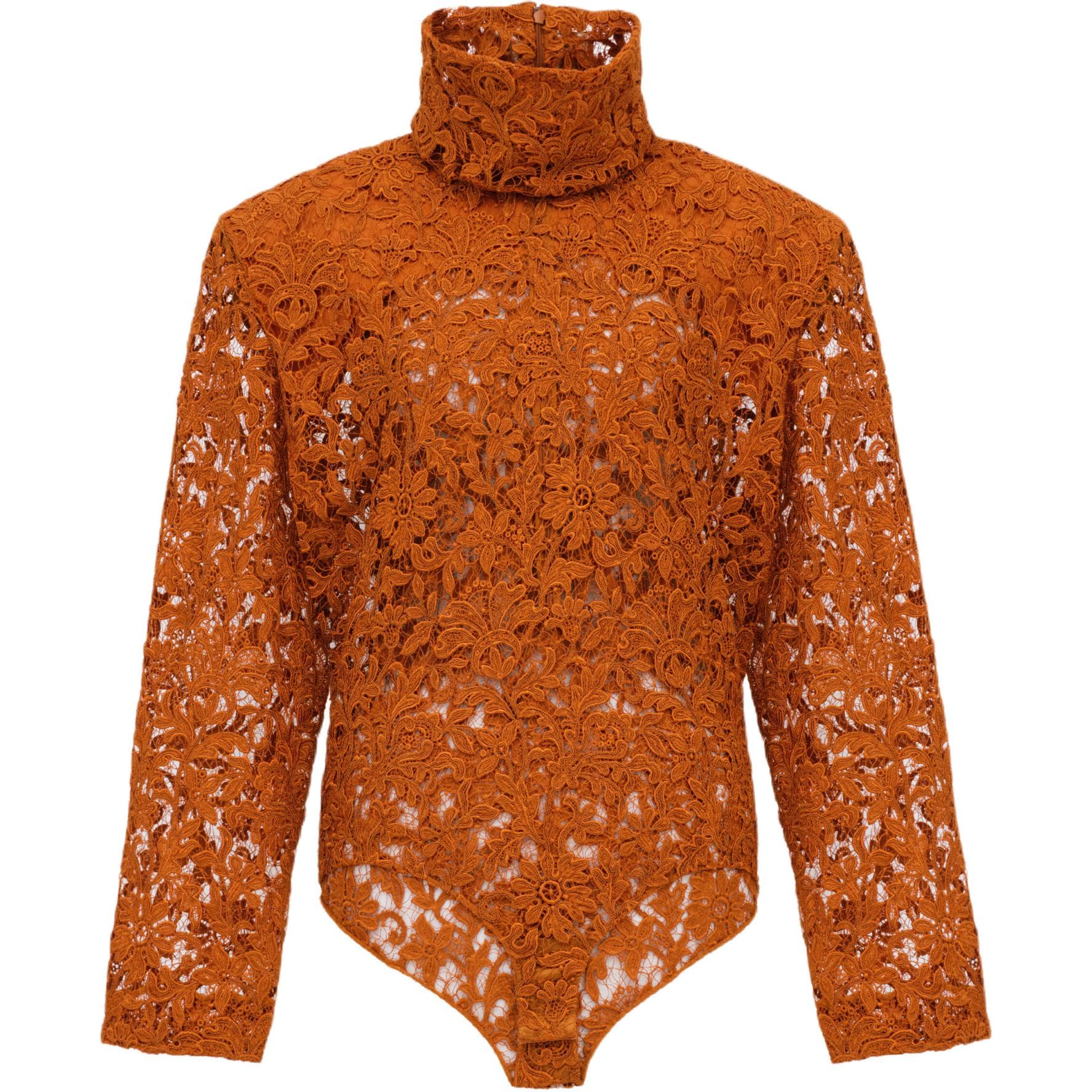 SAINT LAURENT Bodysuits Orange Turtleneck Orange