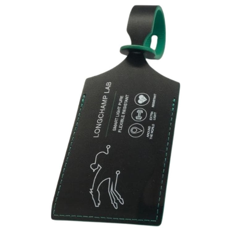 LONGCHAMP Cow Luggage Tag Black & Green