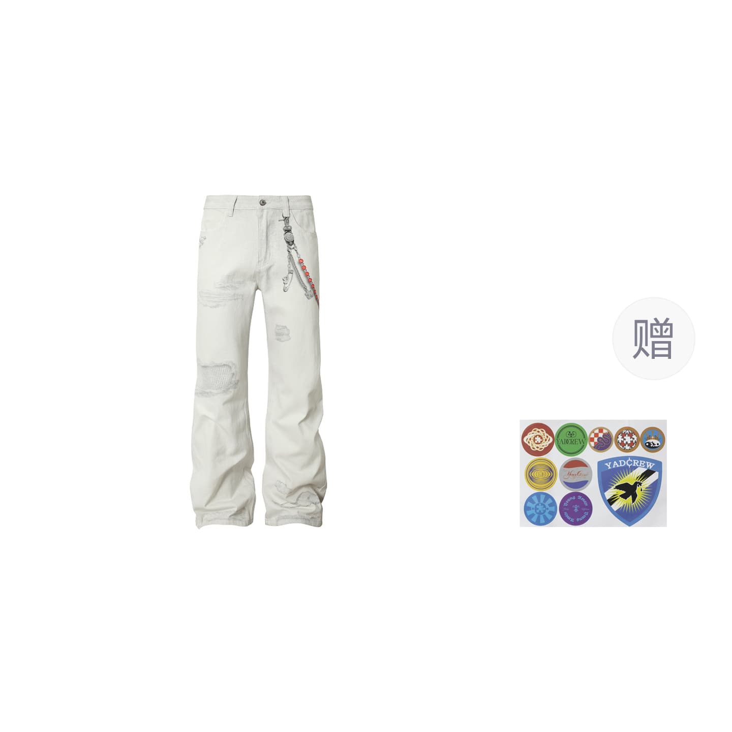 YADcrew Jeans Moderate Straight Fit White