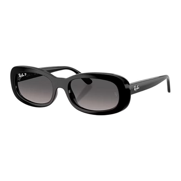 RayBan Propionate Oval Sunglasses Polished Black Polished Black