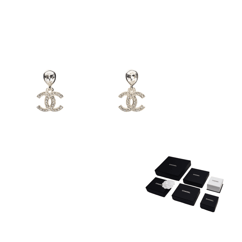 CHANEL Earrings Gold Stud Earrings