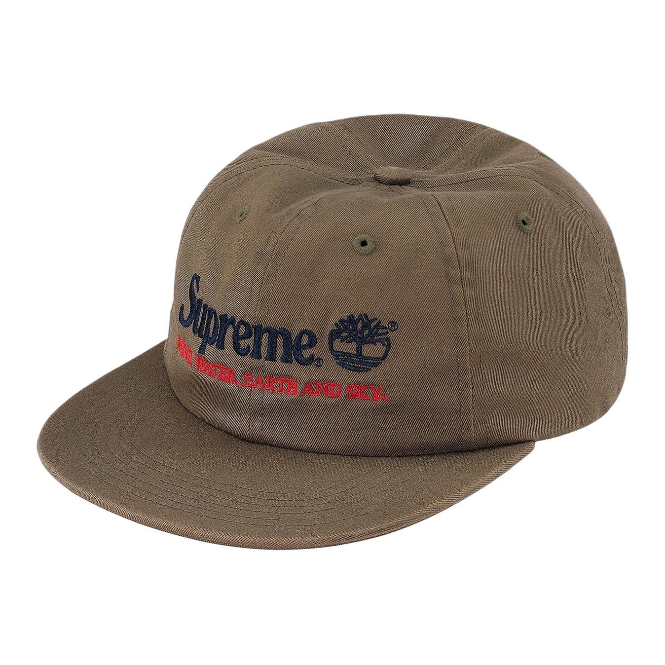 Supreme x Timberland 100% Cotton Twill Baseball Caps Red/White/Black/Marine/Yellow/Olive Olive