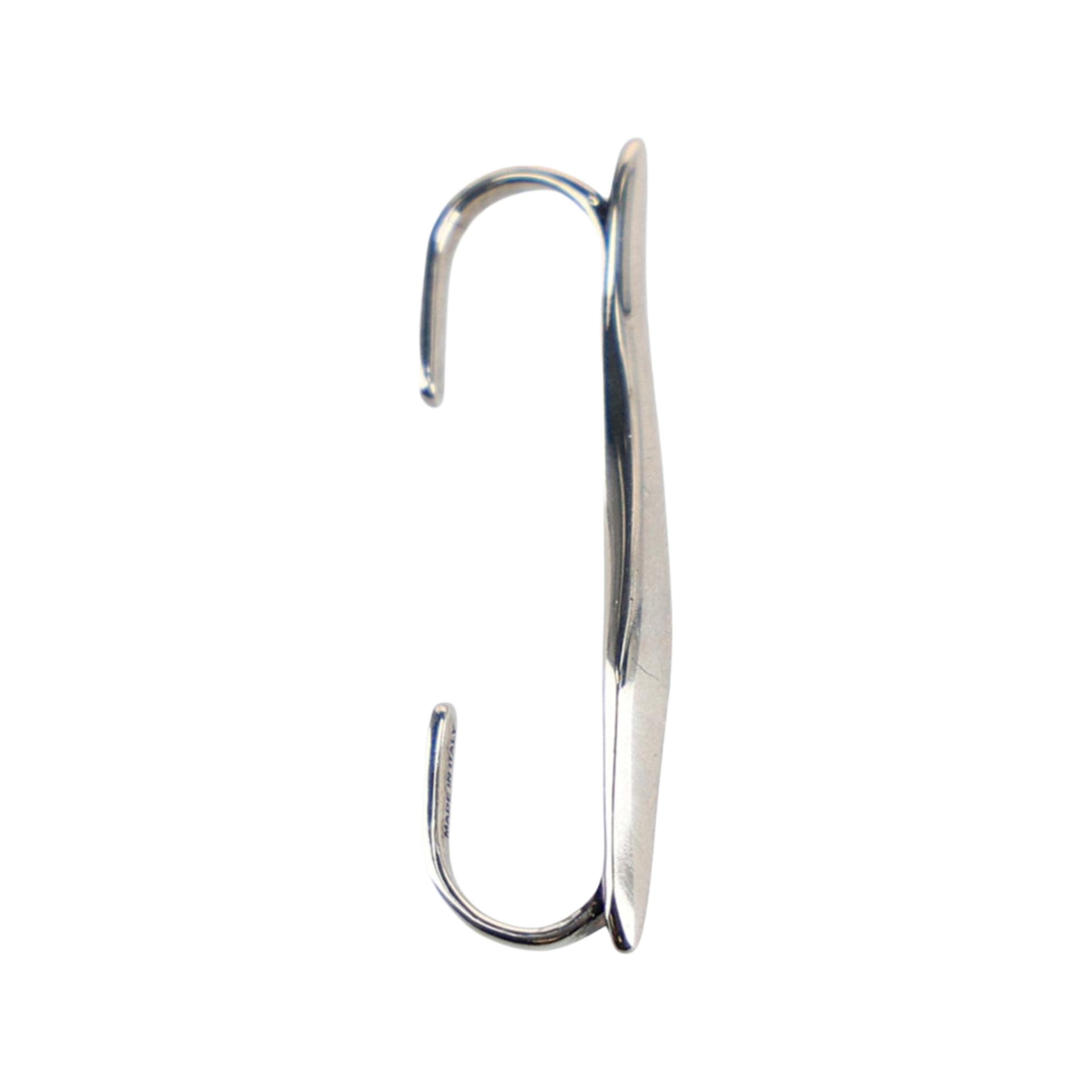 Alexander McQueen Metal Clip On Earrings Silver Silver