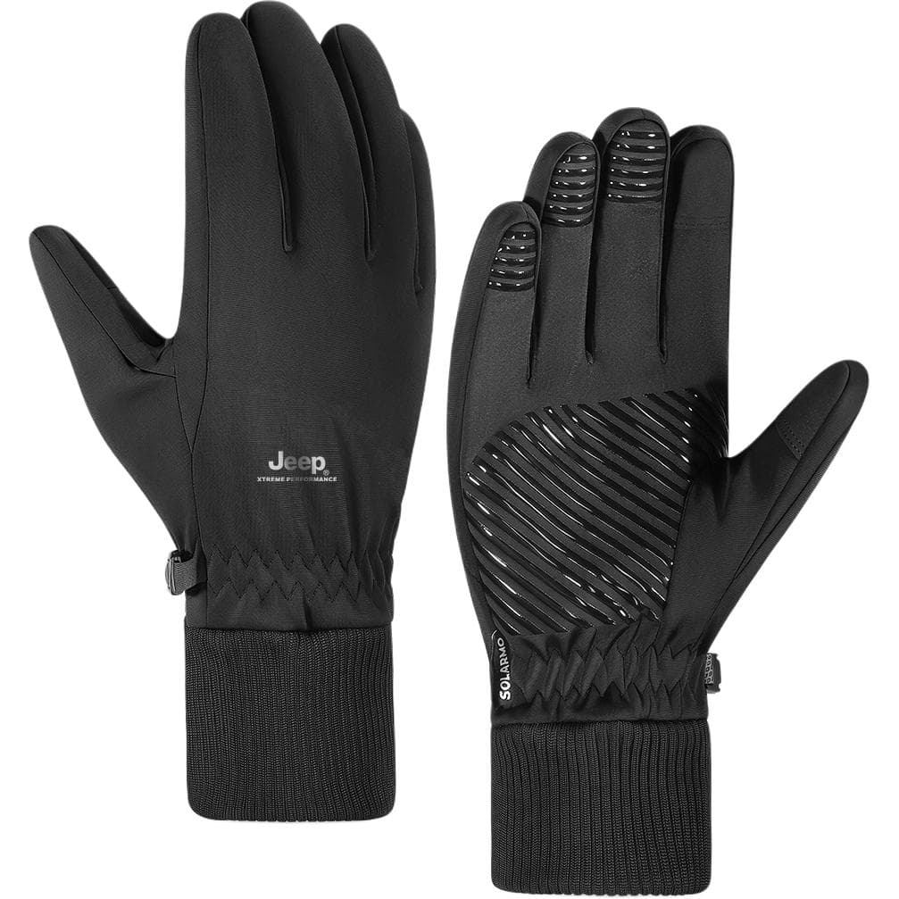 Jeep Polyester Sports BlackHalfPalm SlipResistant