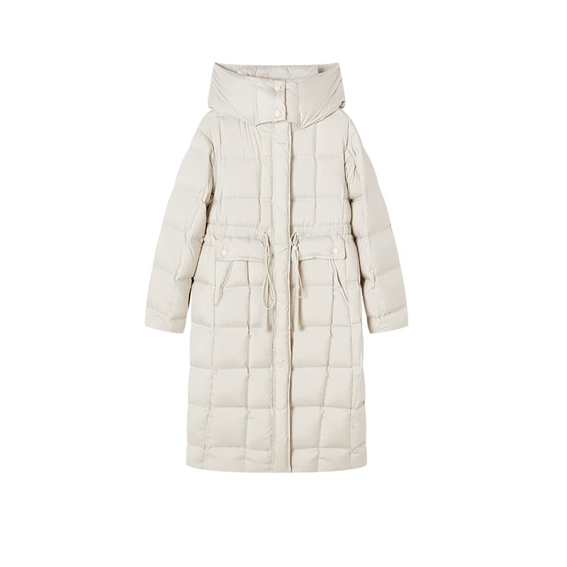 XIANGYING Down Jackets Heron White Moderate Nippedin Waist