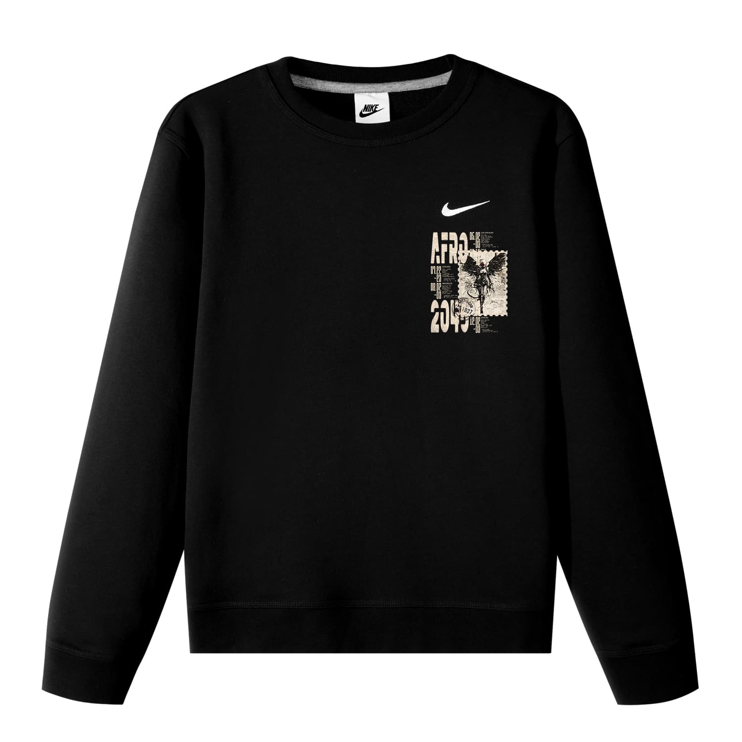 Nike Sweatshirts Black Crew Neck Moderate Regular Black