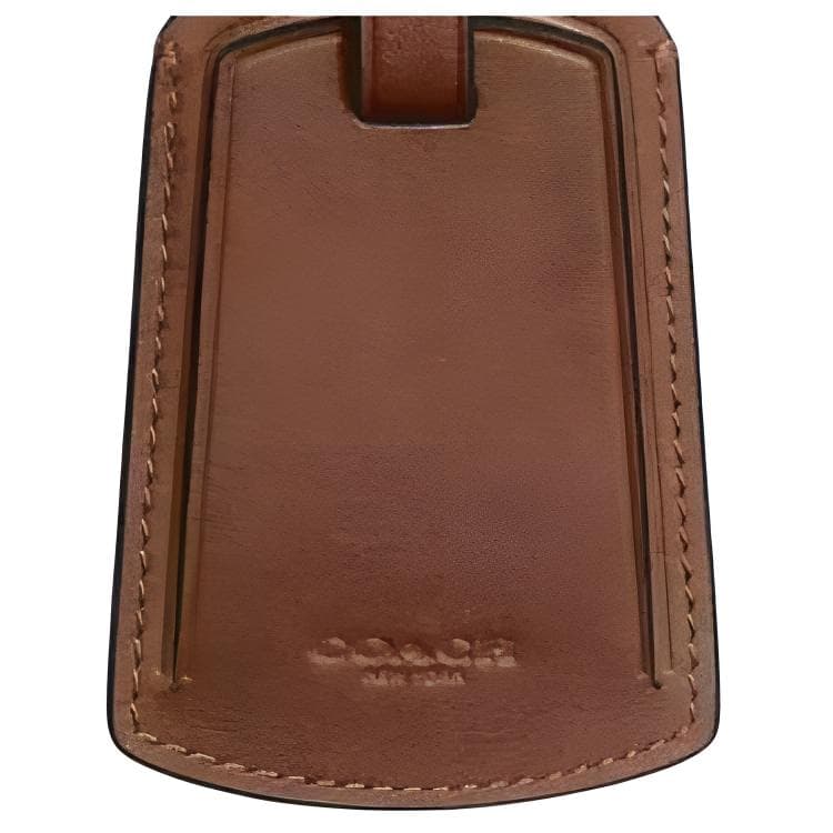 COACH Calfskin Luggage Tag Brown