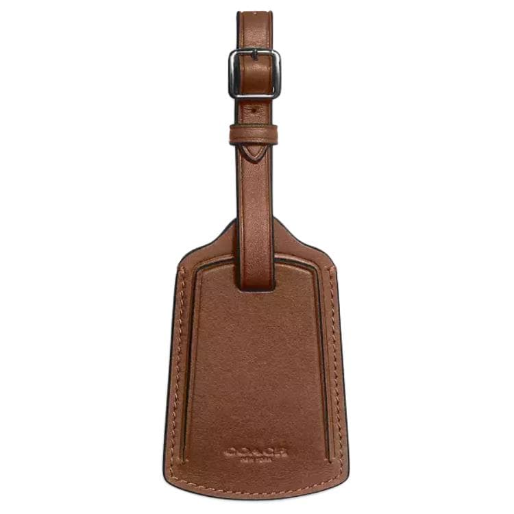 COACH Calfskin Luggage Tag Brown Brown