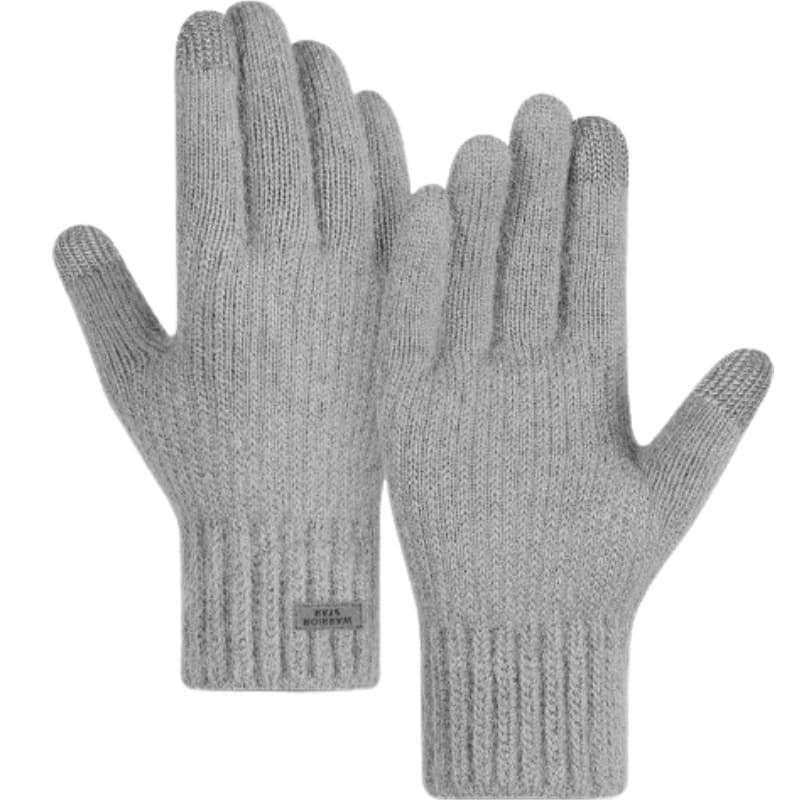 Warrior Thermal Full Finger Touchscreen Fleece Lined Cold Thermal Cycling Windproof Minimalist Style Light Gray