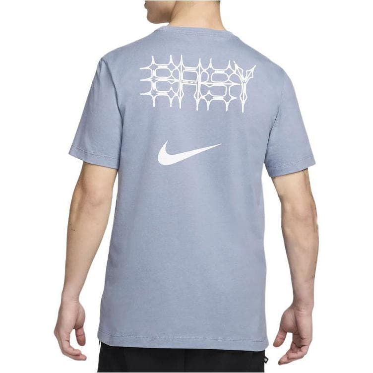 Nike TShirts Blue Crew Neck Moderate Straight Fit