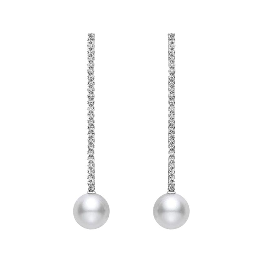 MIKIMOTO 18K White Gold Earrings White/Silver White/Silver