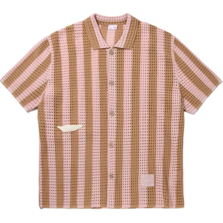 LiNing Knitwear Almond/Peach Pink Lapel Moderate Cardigan