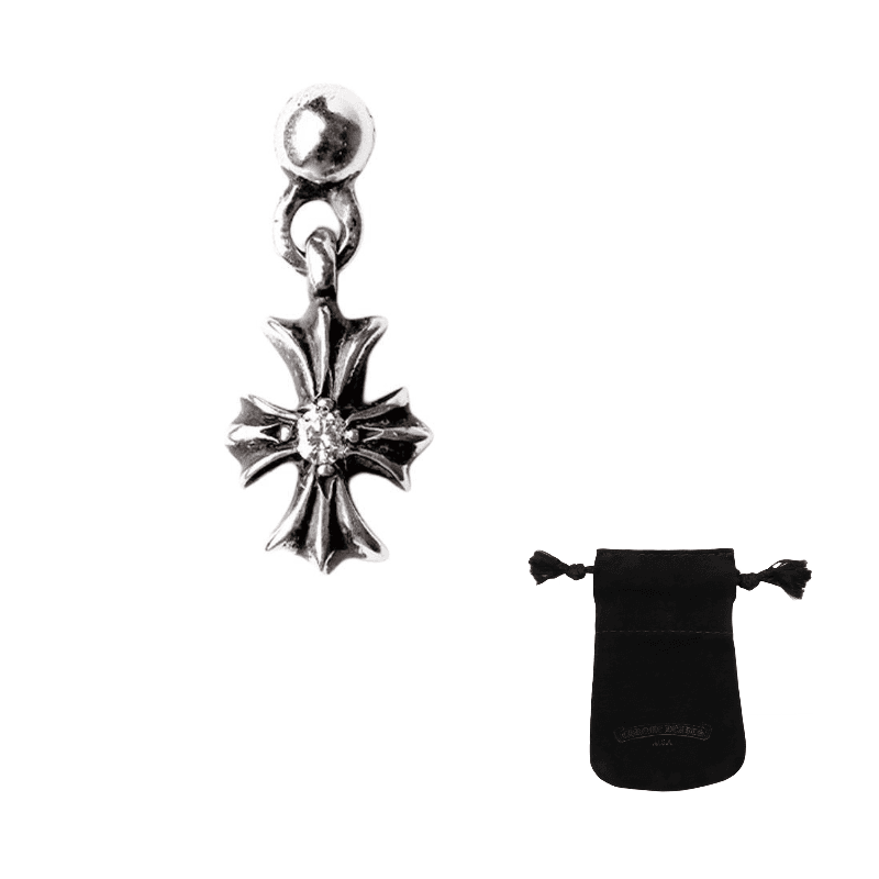 Chrome Hearts cross drop earring Silver