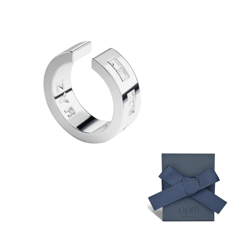 Apm Monaco 925 Sterling Silver Clip On Earrings Silver White Silver White