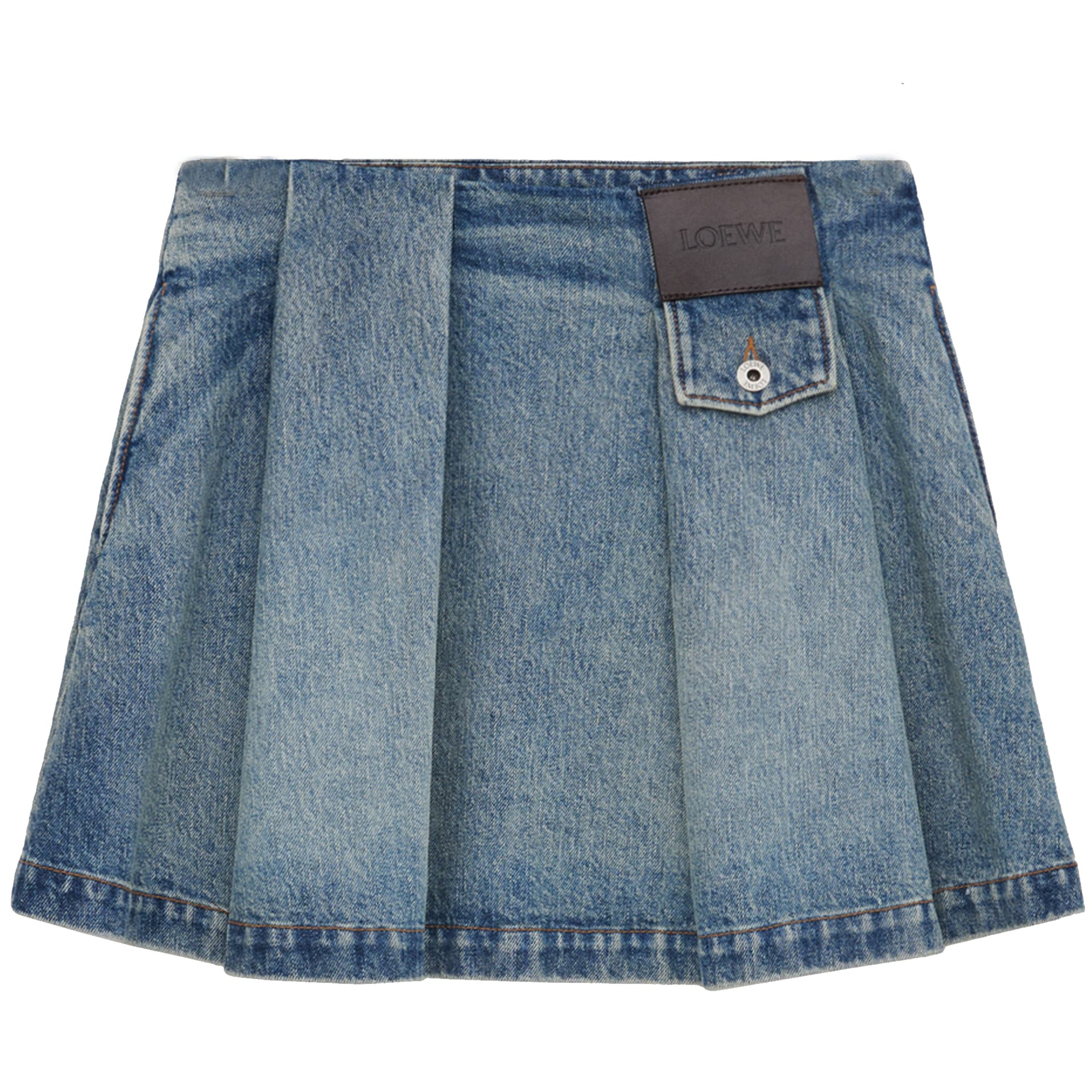 Loewe pleated denim skirt