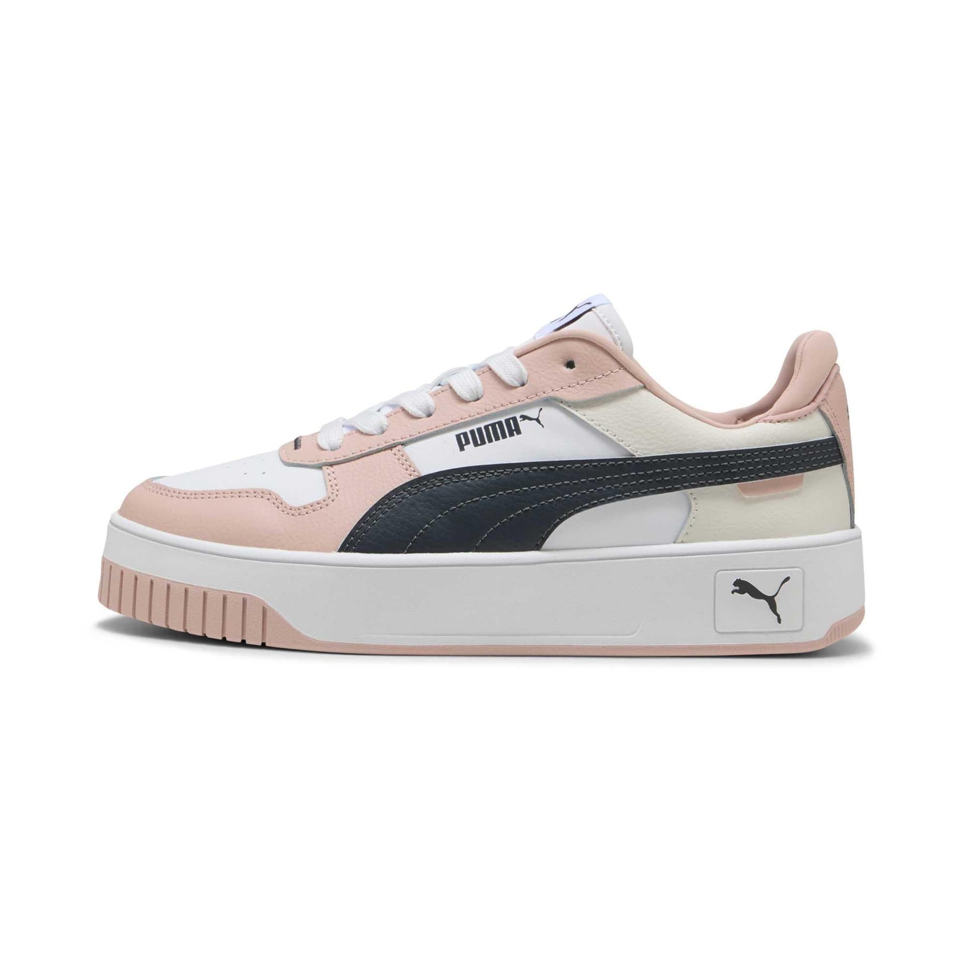 PUMA Carina Street Split Cow Leather, Artificial White Pink