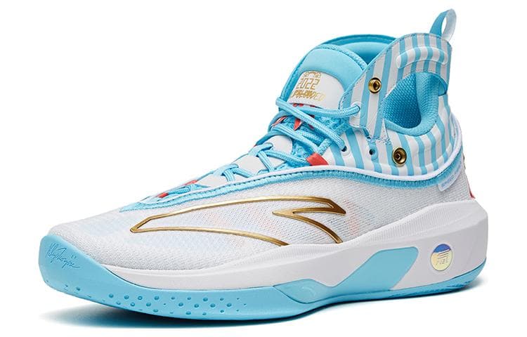 Anta KT8 Sailor Soup AntiSlip WearResistant HighTop Performance White Blue