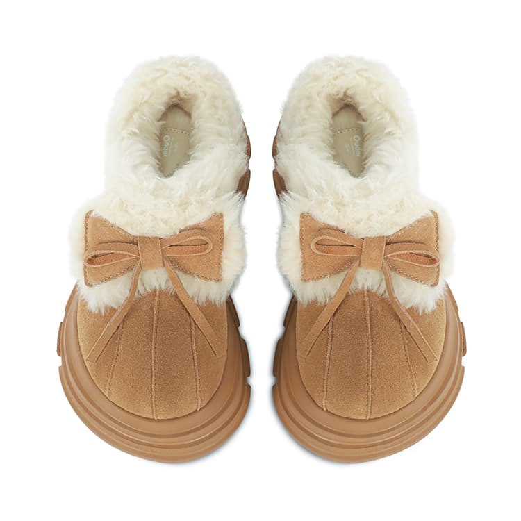 Ouder Wool Cashmere Reversible Bowknot on Thermal Waterproof Height Increasing