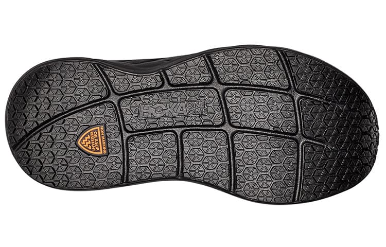 HOKA ONE ONE Bondi SR Leather, Textile SlipResistant Balance Lowtop City Commuting Black