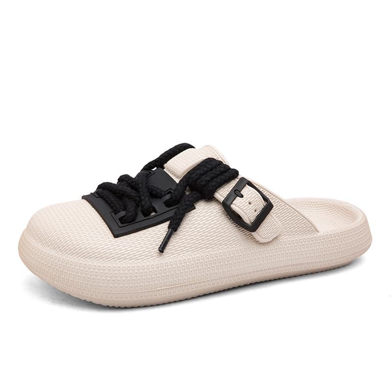 BTE Odor Closed Toe Slippers White