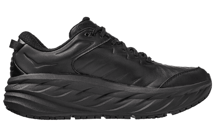 HOKA ONE ONE Bondi SR Leather, Textile SlipResistant Balance Lowtop City Commuting Black