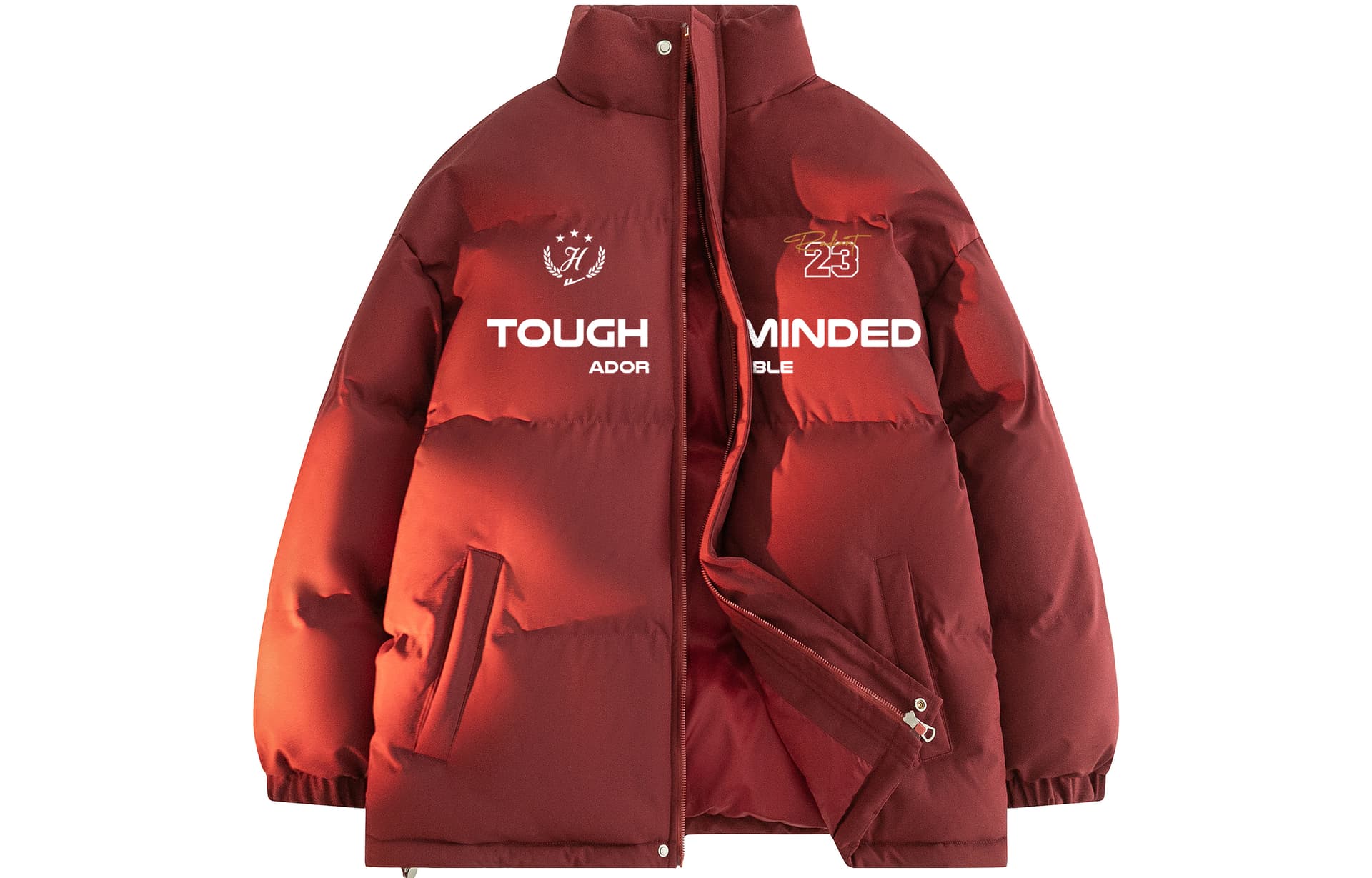 Warrior Huichao Riding The Wind Collection Puffer Jacket Burgundy