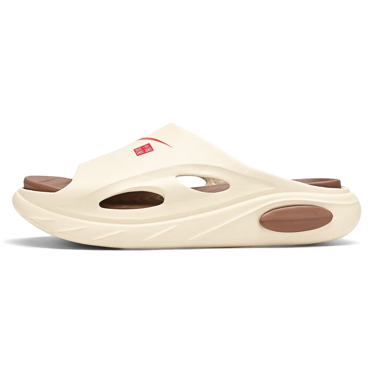 Binary Quiet Odor Quick Dry Antibacterial Massage Slide Slippers Beige