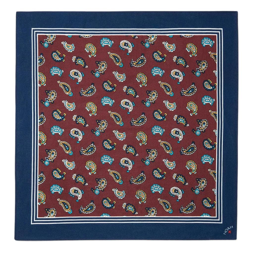 NOAH Cotton Headwraps Marine Blue/Burgundy Marine Blue/Burgundy