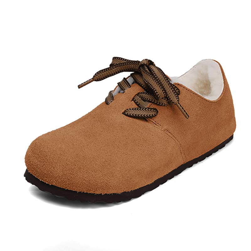 Jeep Cow Suede Fleece Lined Couple Flat Fully Enclosed Ugly Cute Birkenstock Vintage Cork Unlined