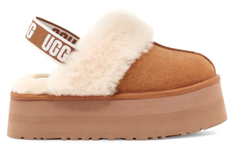UGG Funkette Comfortable AbrasionResistant Winter FleeceLined Mules EVA SlipResistant Closed Toe Slippers