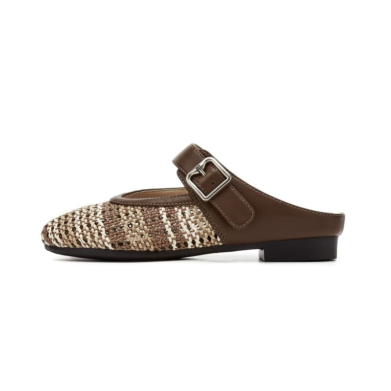 DAPHNE Quiet Closed Toe Slippers Brown