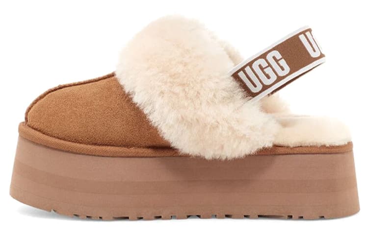 UGG Funkette Comfortable AbrasionResistant Winter FleeceLined Mules EVA SlipResistant Closed Toe Slippers