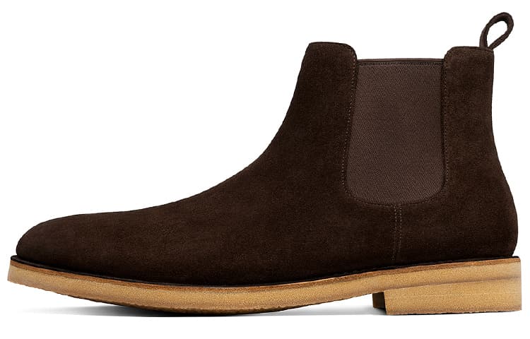 THOM WILLS Cow Suede Chelsea Dark Coffee