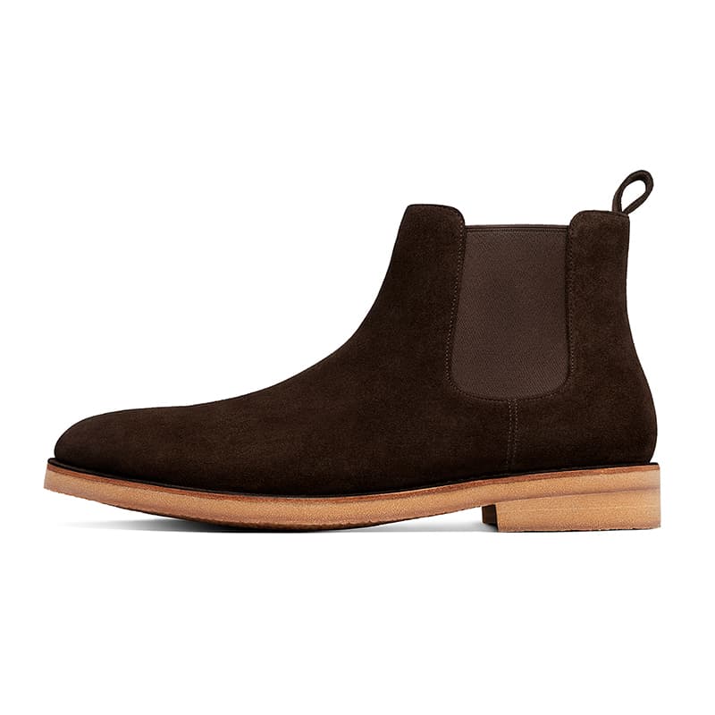 THOM WILLS Cow Suede Chelsea Dark Coffee