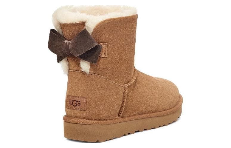 UGG Cow Split Winter FleeceLined, Round Tip Shaft Short Chestnut