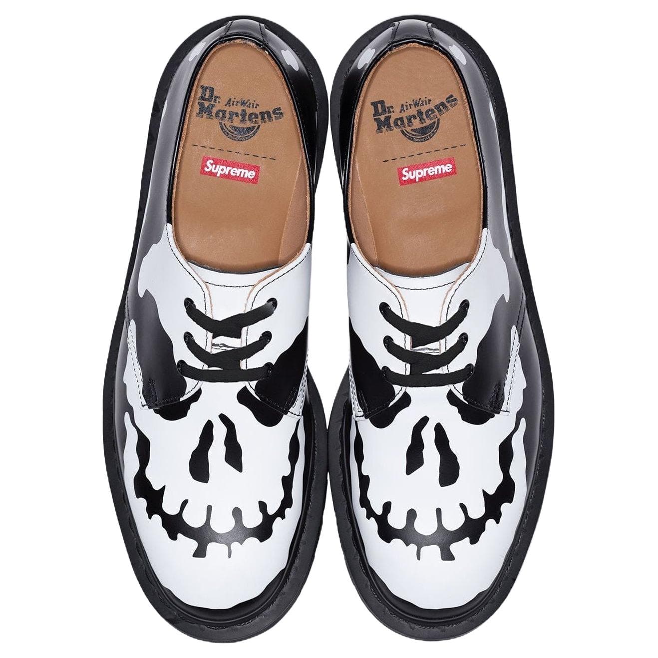 1461 Supreme x 1461 Dr.Martens 3Eye Shoe 'Skull Black White'
