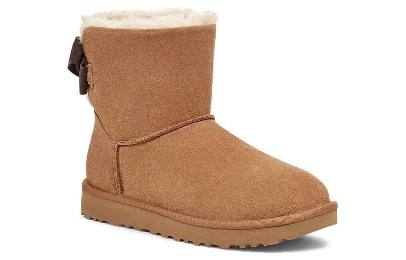 UGG Cow Split Winter FleeceLined, Round Tip Shaft Short Chestnut