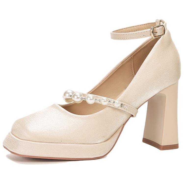 Lanza Chunky Heel Champagne