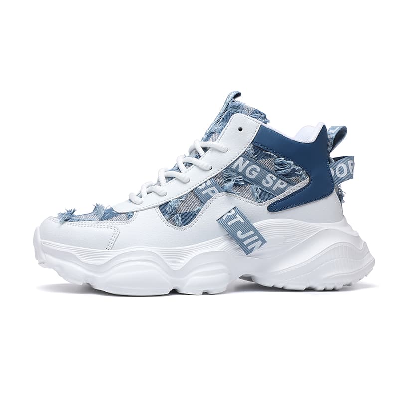 JANECO Synthetic High Chunky White Blue