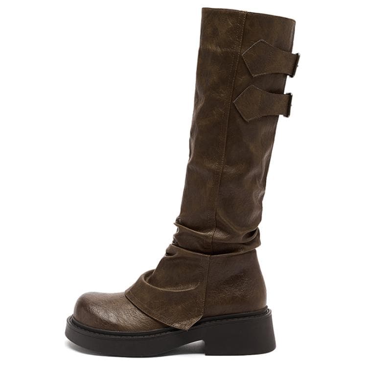 AGSDON Knee high 5CM Brown