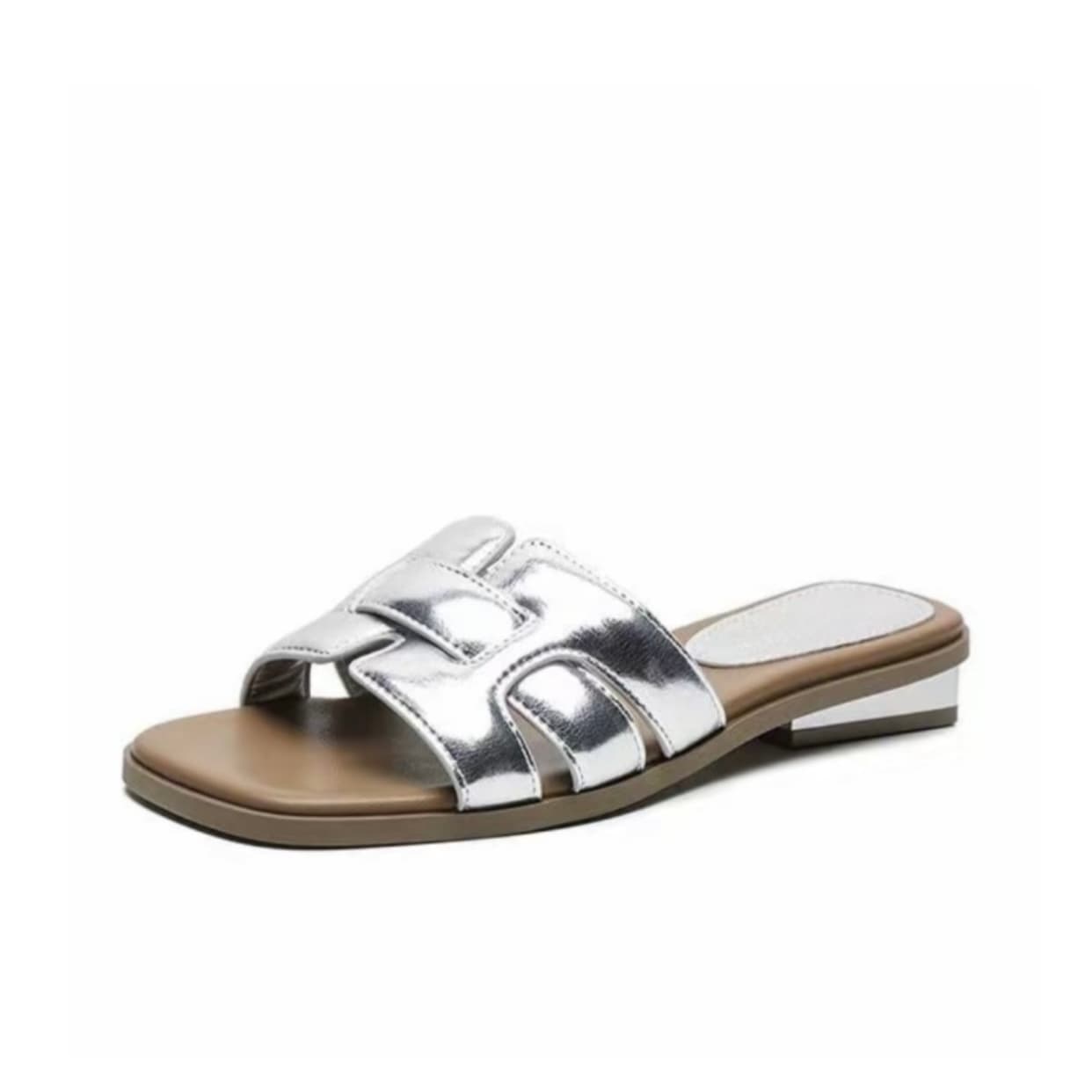 CHERRY&KALIKA Slide Slippers Silver