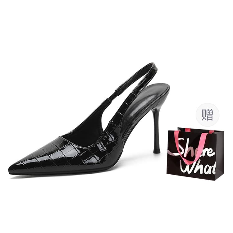 BIGTREE Slim Heel Black Black+Shopping Bag