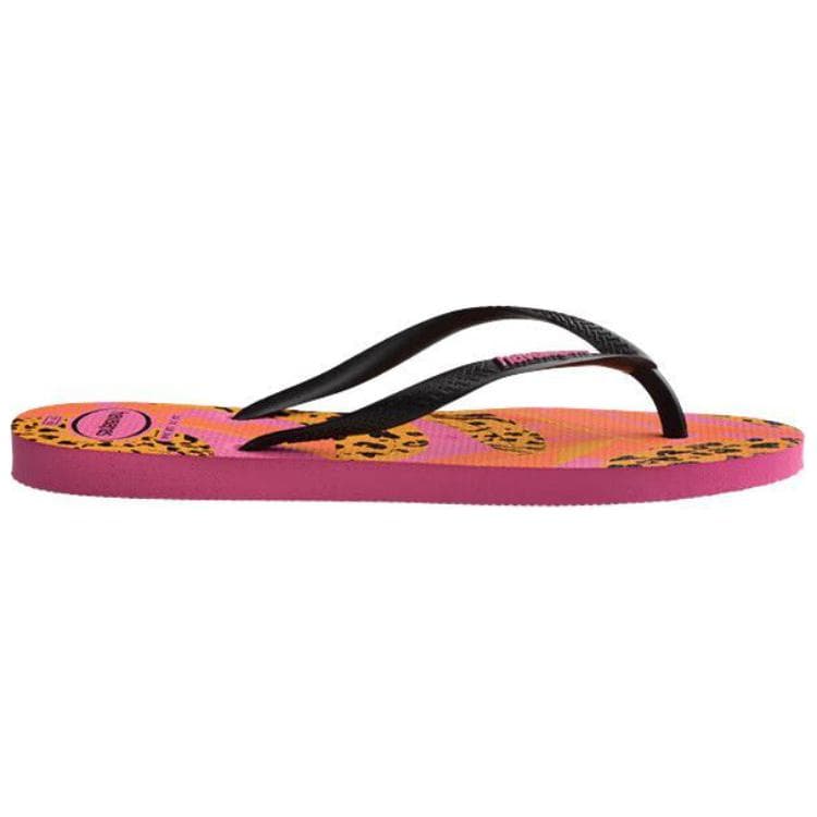 Havaianas Slim Summer Quick Dry Flip Flops Pink Orange Black