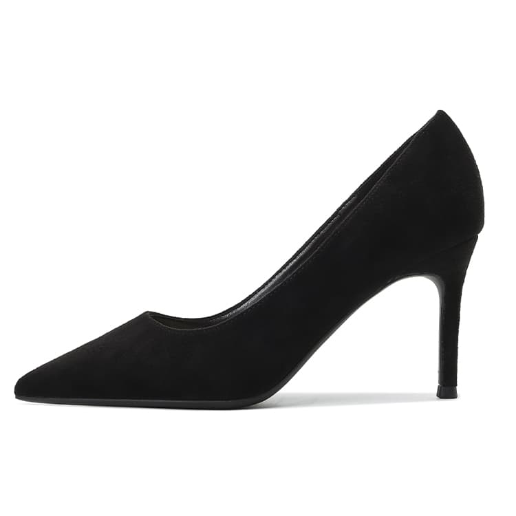 MCKP Suede Slim Heel 6cm Black