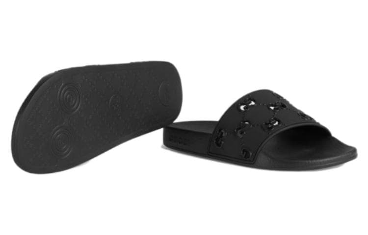 Gucci Wmns Rubber Gg Slide 'Black'