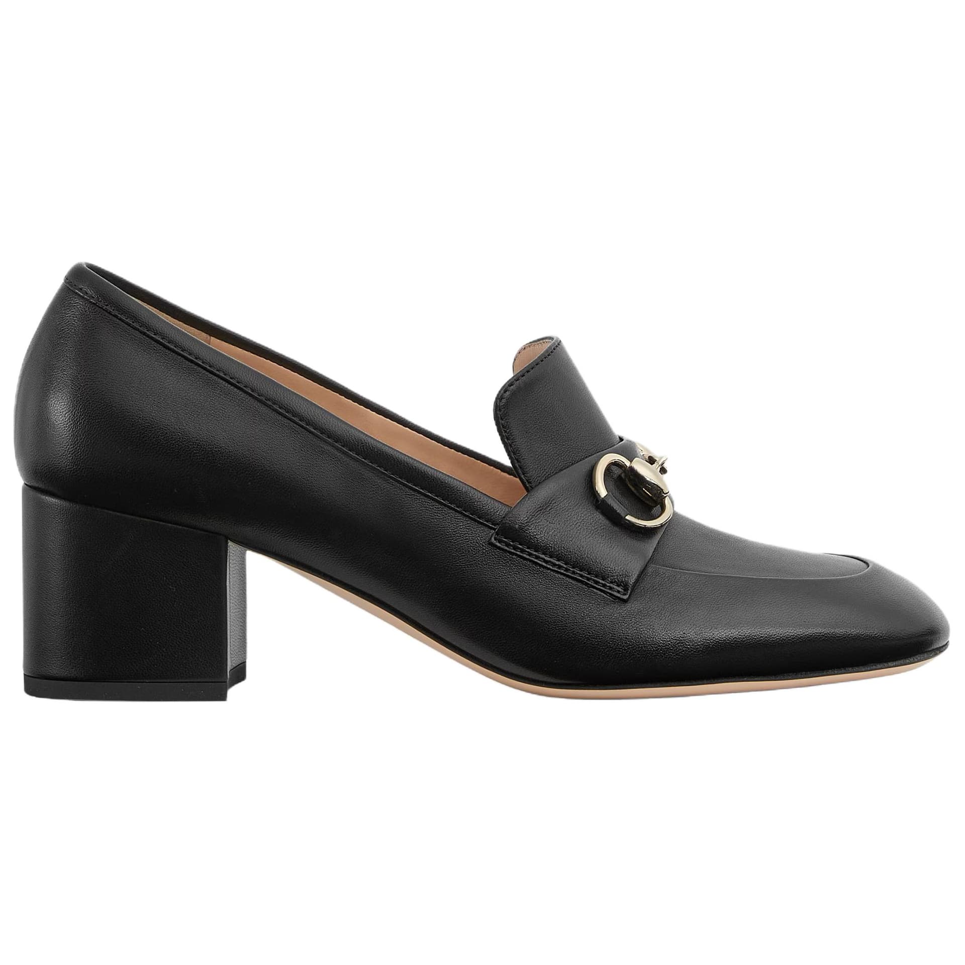 GUCCI Horsebit Chunky Heel 5.5cm Black
