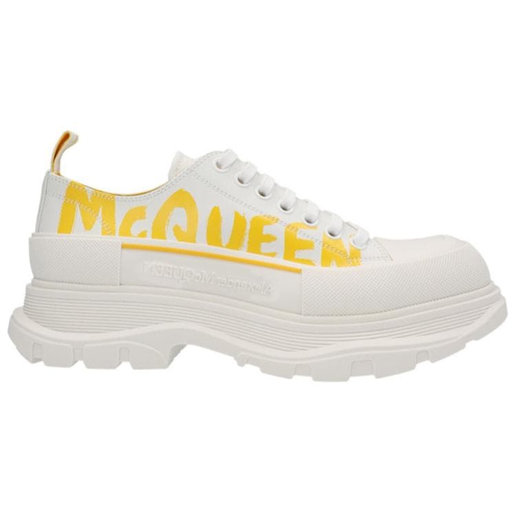 Alexander McQueen Tread Slick Lace Up Graffiti White Yellow Pop