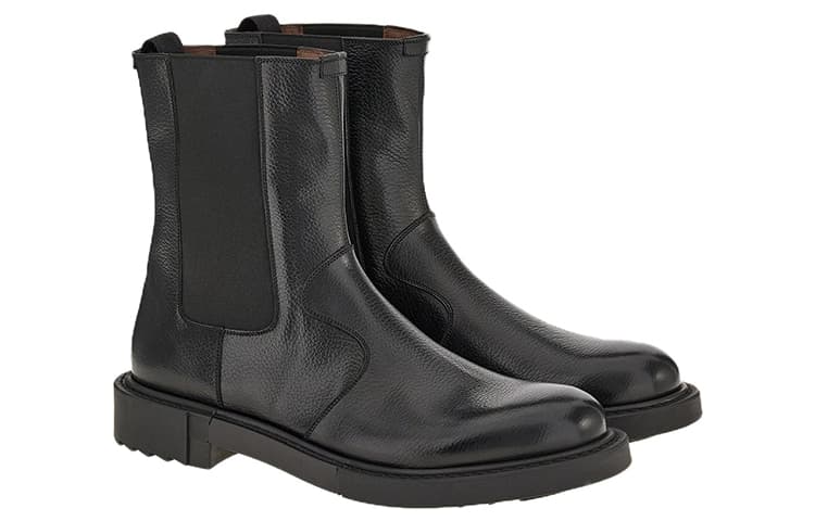 FERRAGAMO Calfskin Short Chelsea Black
