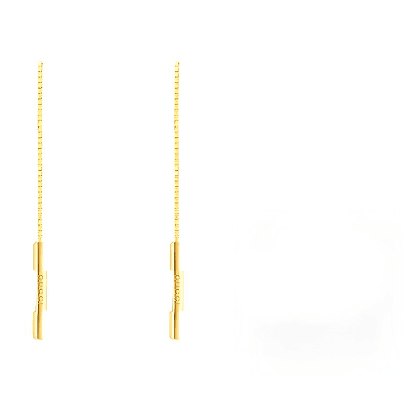 GUCCI Link To Love Series 18K Gold Drop Earrings Gold